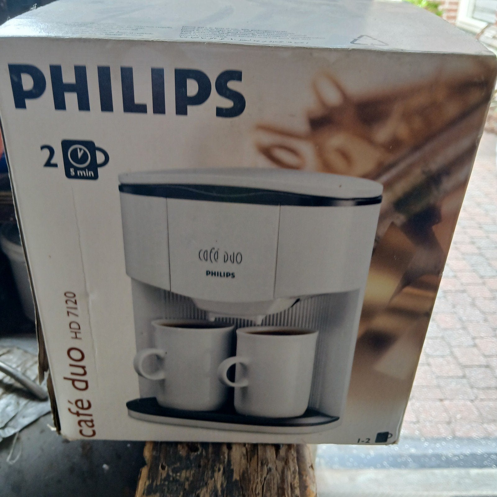 Compact Philips Café Duo koffiezetapparaat met 2 kopjes, Koffiemachine, Gemalen koffie, Ophalen of Verzenden, Zo goed als nieuw