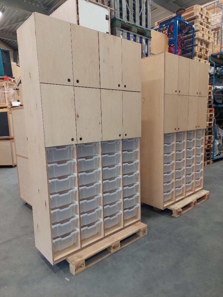 2x Enorme bakkenkast / ladekast / KDV-kast De Beleving, Met deur(en), 200 cm of meer, Ophalen of Verzenden, Zo goed als nieuw