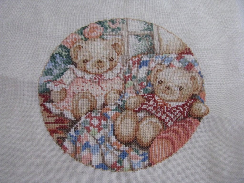 Nieuw leuk geborduurde merklap met beren, Ophalen of Verzenden, Nieuw, Overige typen