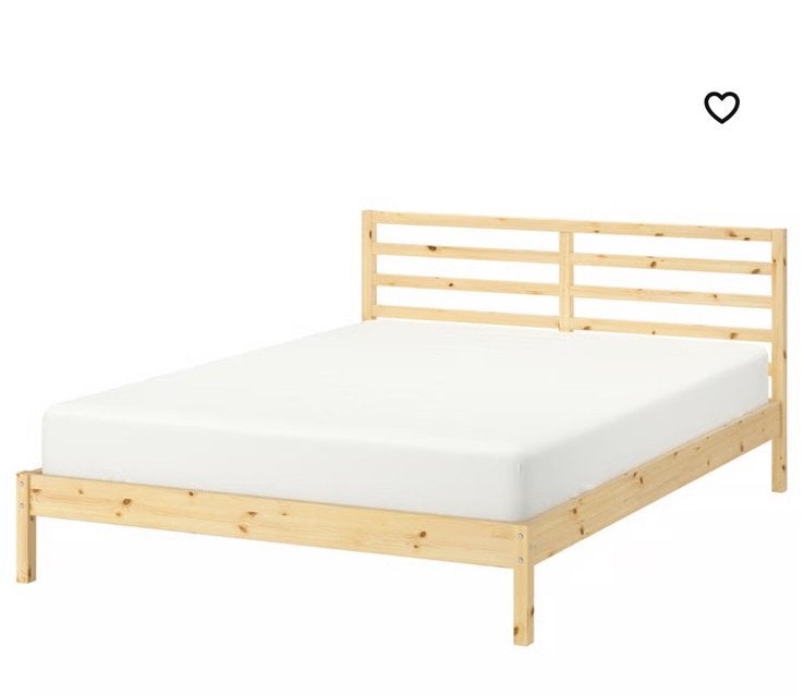 Ikea bed tweepersoons met lattenbodems 140 x 200 cm, Ophalen, Gebruikt, Minder dan 25 mm, Pallet