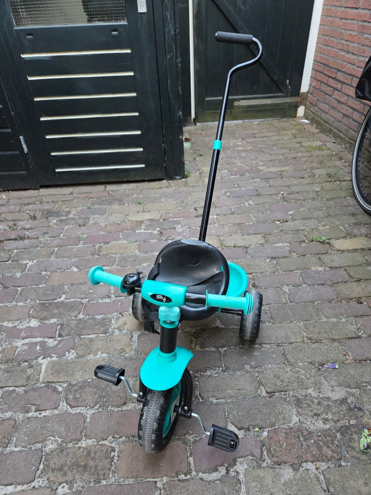 Kinder driewieler met duwstang - Gebruikt, Fietsen en Brommers, Ophalen, Gebruikt, Billy, Duwstang
