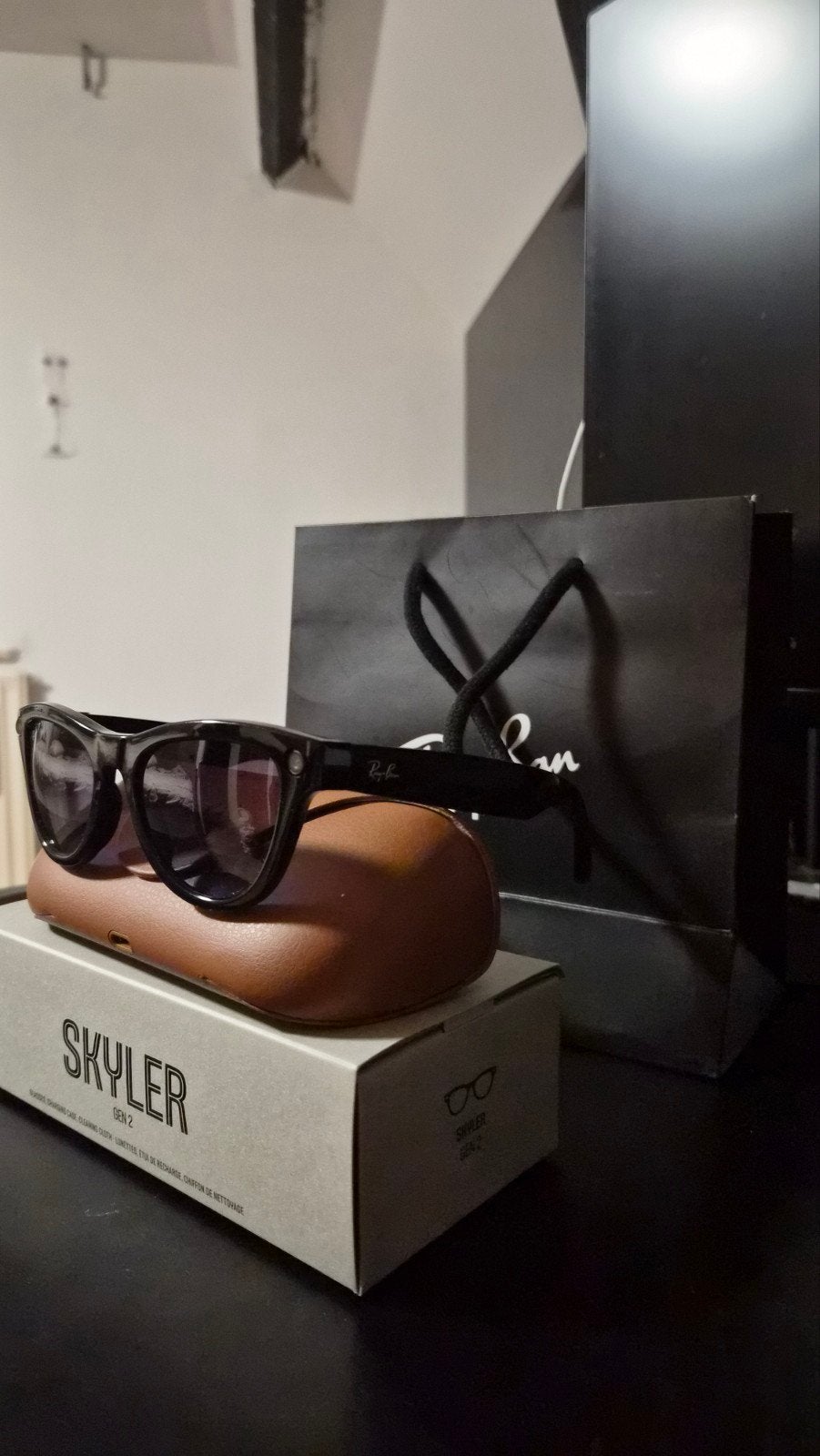 ​Ray-Ban Meta Skyler (Gen 2) - Zwart - Z.G.A.N.+Bon/Garantie, Ophalen, Zonnebril, Zwart, Zo goed als nieuw
