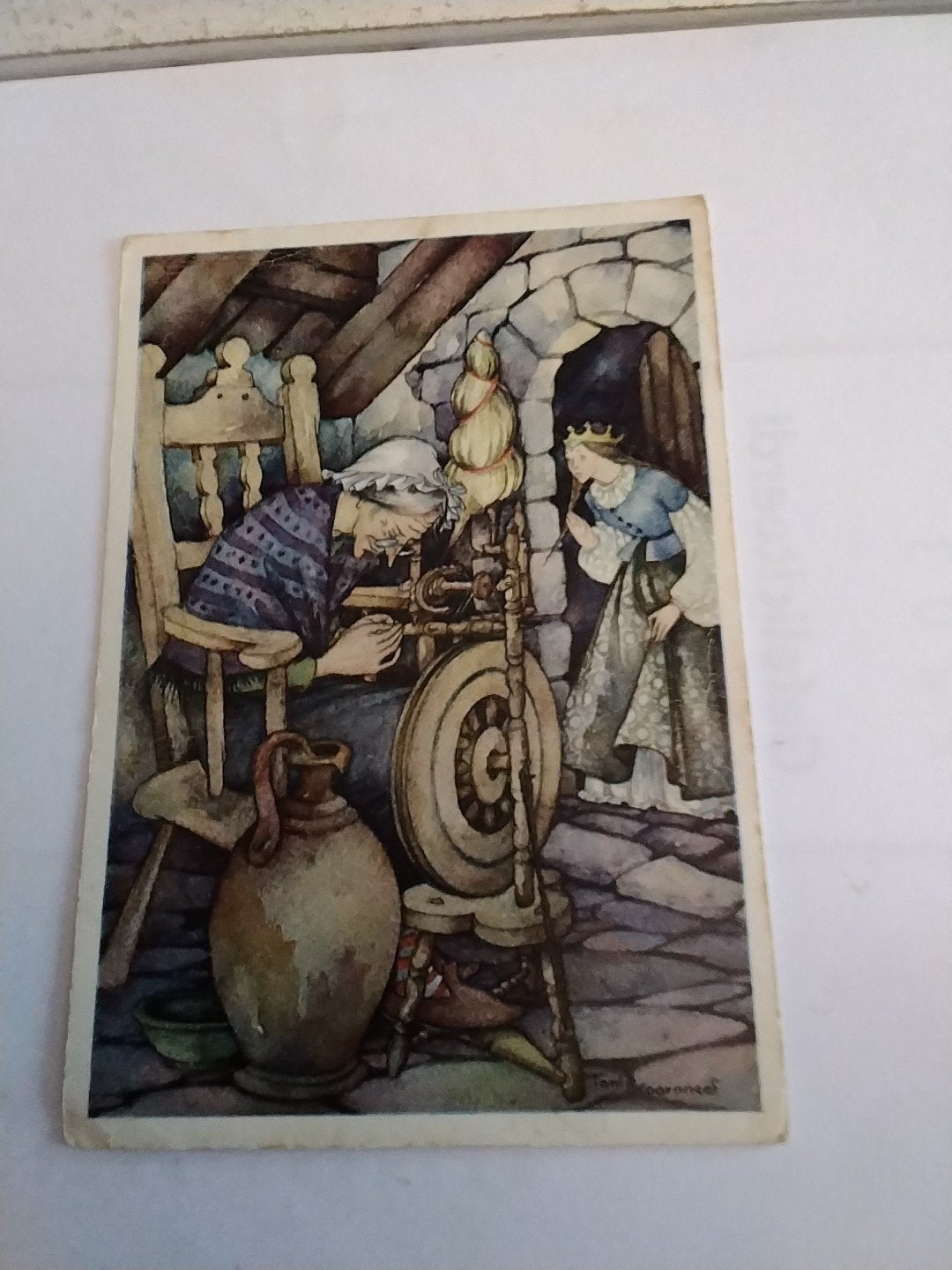 Vintage Ansichtkaart 3  Doornroosje Sprookje, Ophalen of Verzenden, Voor 1920, Gelopen