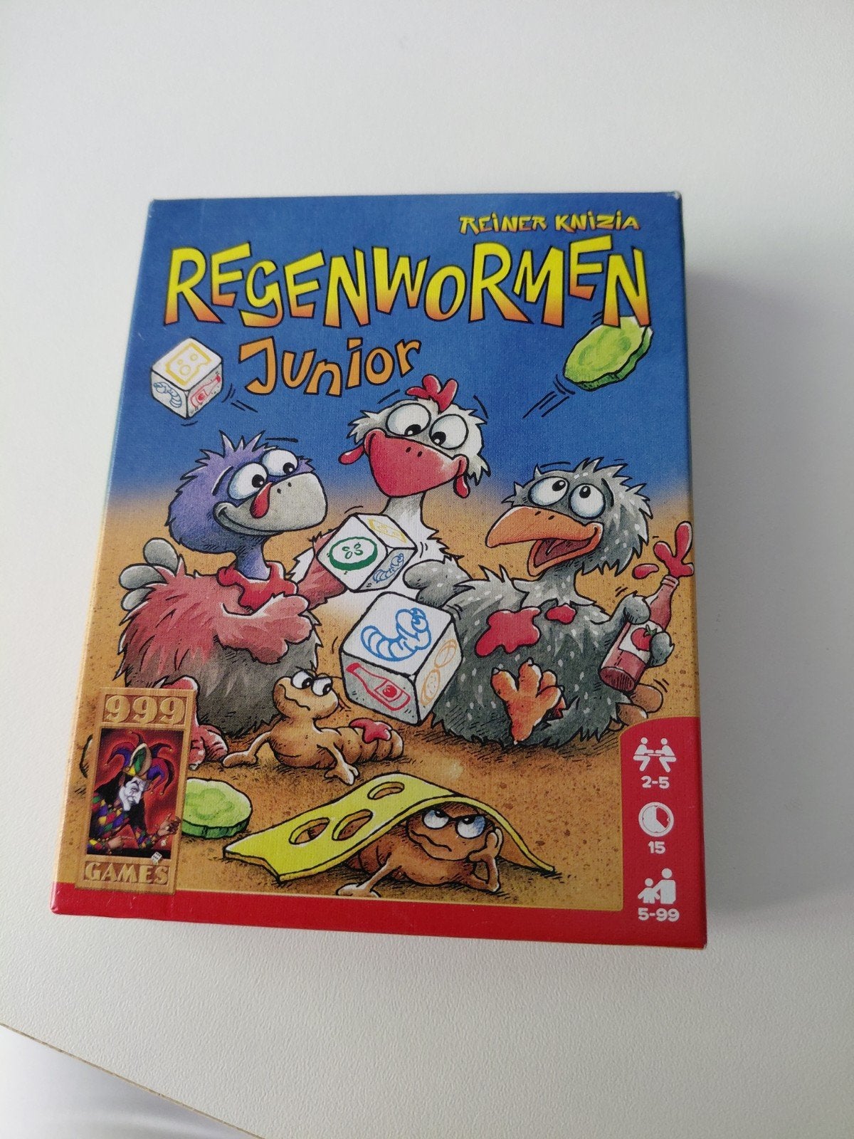 Regenwormen Junior - Leuk dobbelspel voor kinderen, Een of twee spelers, Ophalen of Verzenden, Gebruikt, 999 Games