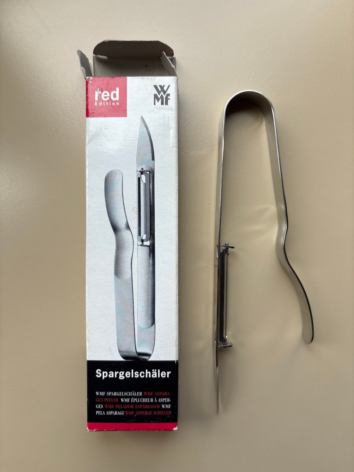 WMF asperge-schiller RVS - Red Edition, Overige typen, Ophalen of Verzenden, Metaal, Overige merken