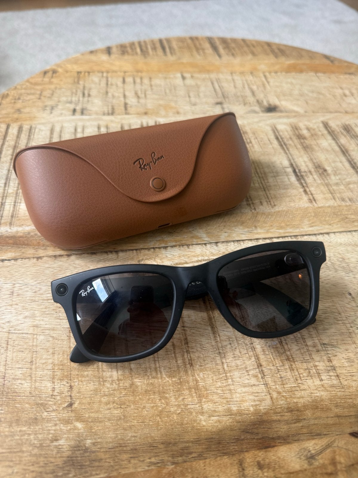 Ray-Ban Meta Wayfarer Gen 1 Large - Zwart - Gepolariseerd, Gebruikt, Zonnebril, Zwart, Ophalen of Verzenden