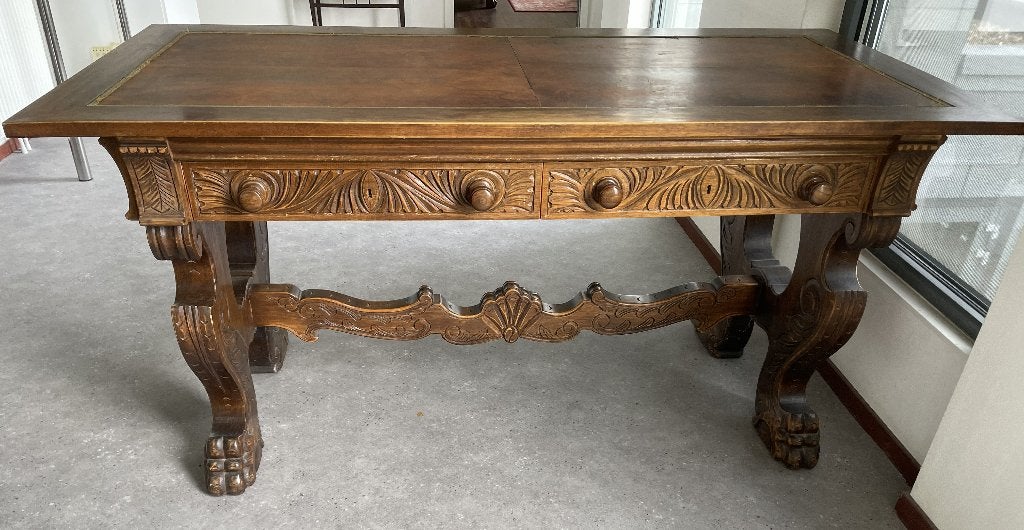 Klassiek "Ambassadeurs" bureau, Ophalen, 160 cm, Gebruikt, Hout
