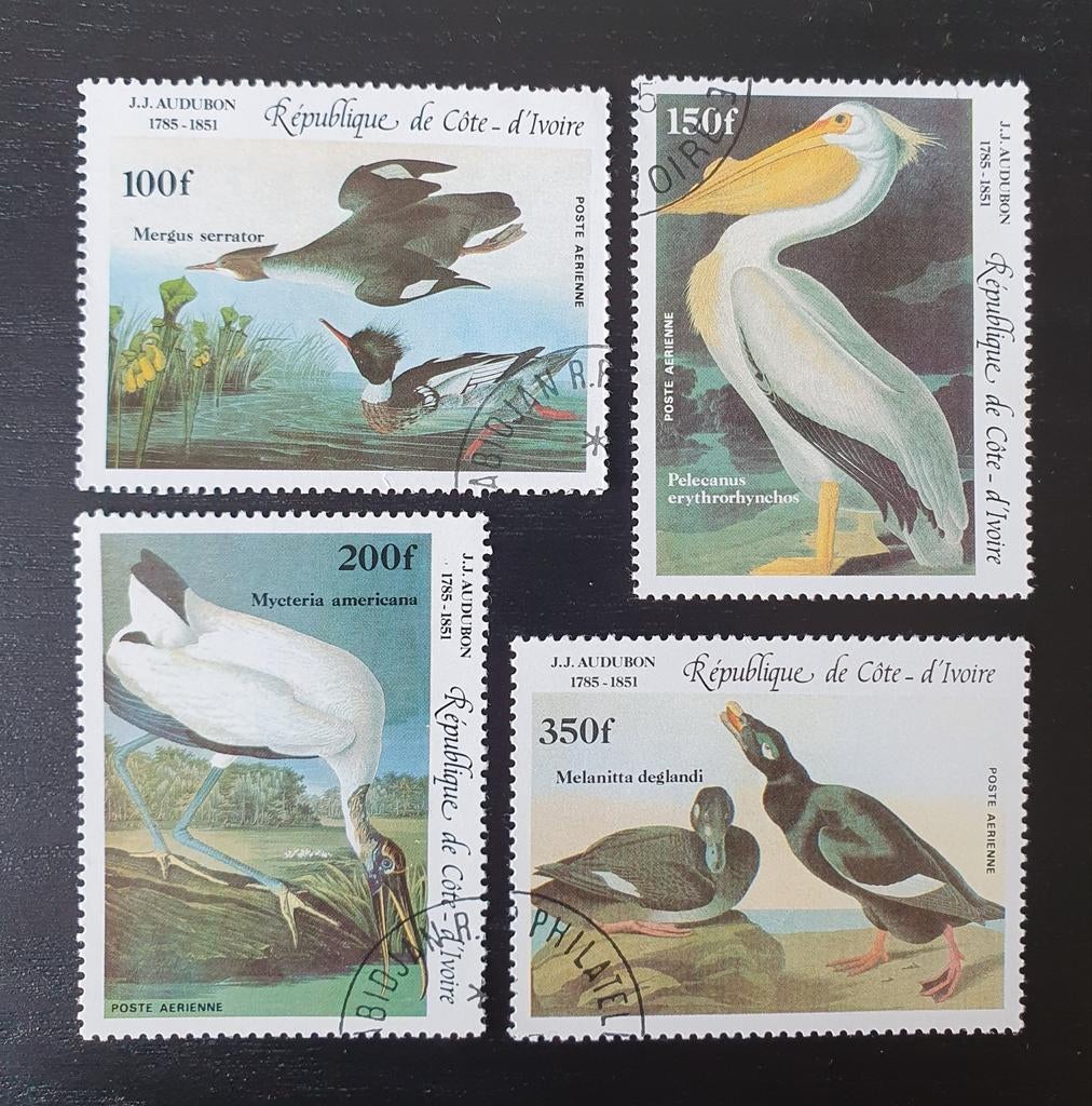 Ivoorkust 1985 Vogels Michel 853-856 gestempeld, Verzenden, Gestempeld, Dier of Natuur