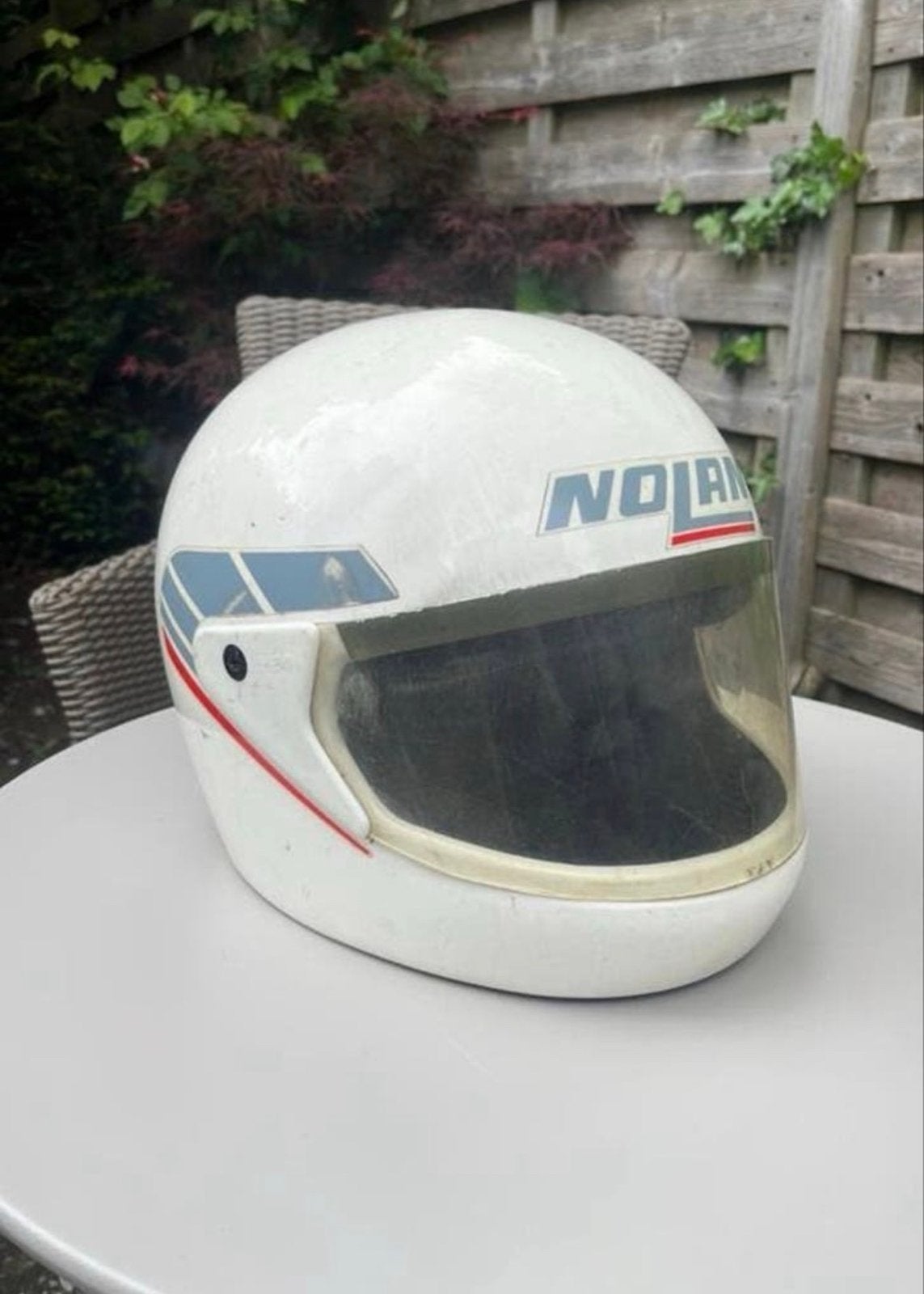 Vintage Nolan brommerhelm - Decoratief verzamelobject, Fietsen en Brommers, Ophalen of Verzenden, Gebruikt, Large