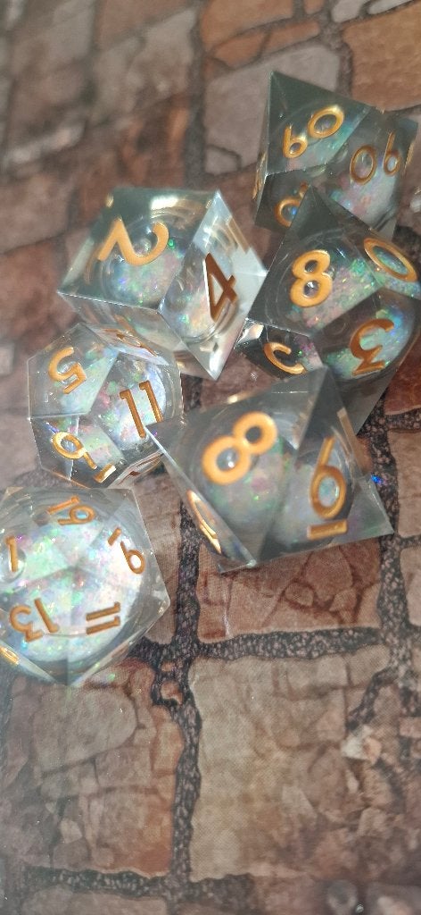 Sharp Edge D&D RPG Dobbelstenen Set glitter, Onbekend, Ophalen of Verzenden, Onbekend, Onbekend