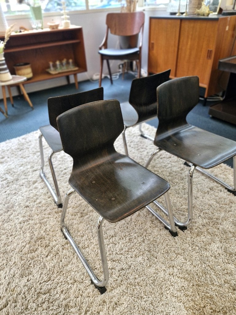 Vintage Flötotto Pagholz Kinderstoelen (Set van 4), Ophalen, Gebruikt, ., Overige typen