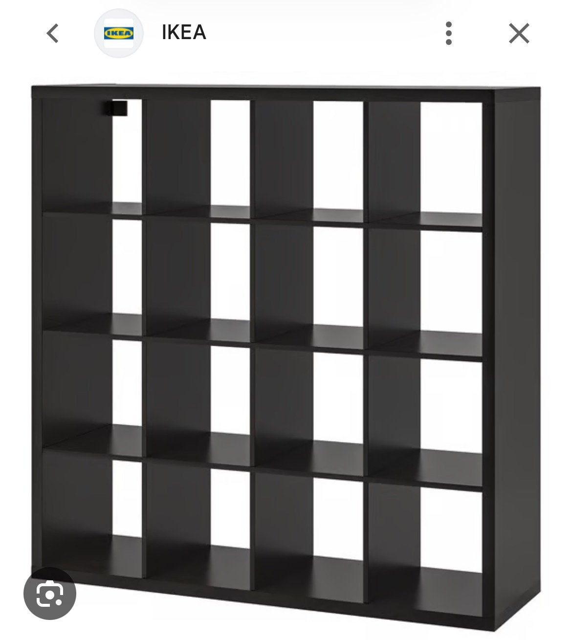 Kallax kast (IKEA), 4x4 vakken, zwart bruin, Ophalen, Gebruikt, 25 tot 50 cm, Minder dan 100 cm
