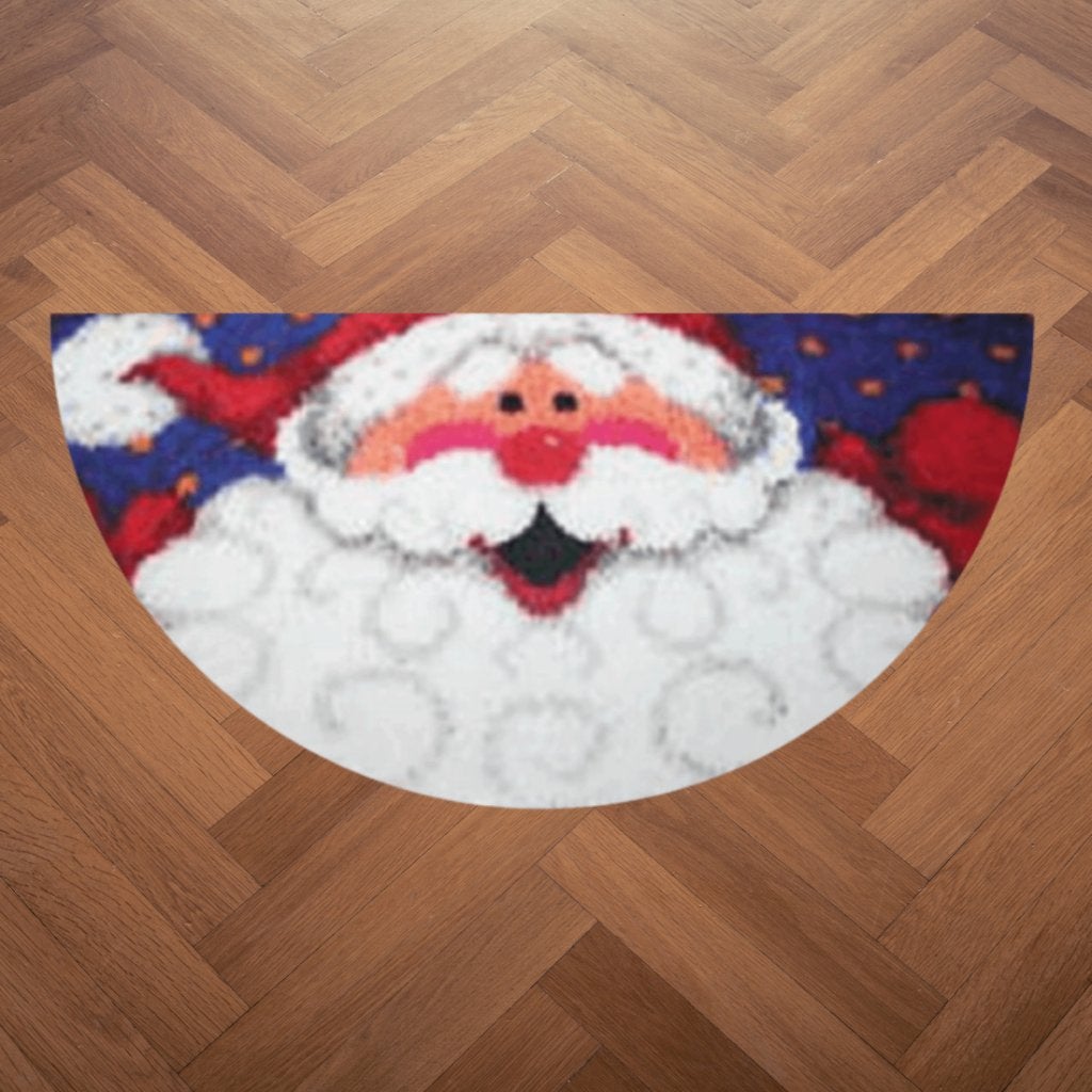 Smyrna, latch hook mat, Kerstman, DIY kit, Zelf maken