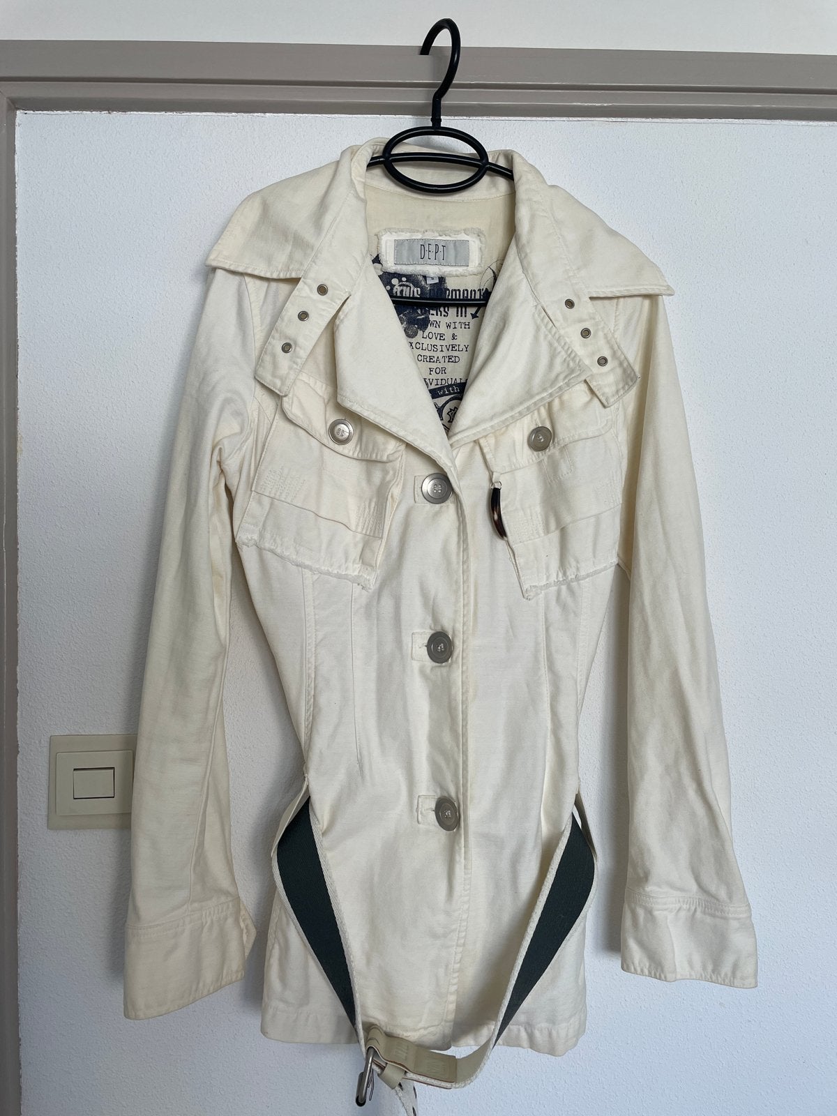 Dept katoenen jas maat S, Kleding | Dames, Ophalen, Gedragen, Maat 36 (S), Wit
