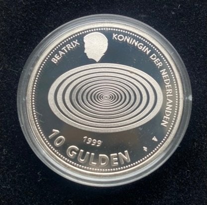 Zilveren 10 Gulden 1999 Millennium – PROOF met certificaat, Postzegels en Munten, Munten | Nederland, Koningin Beatrix, Zilver