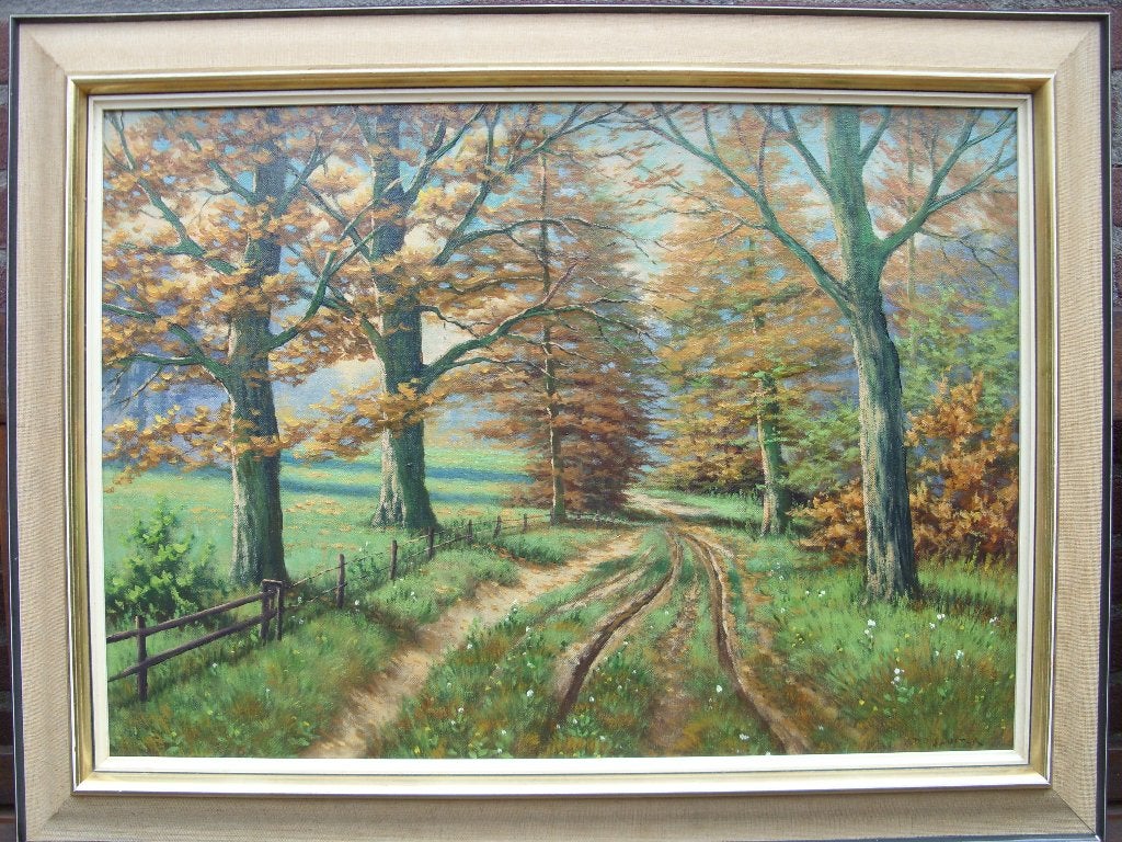schilderij landschap D B Sluiter, Ophalen of Verzenden