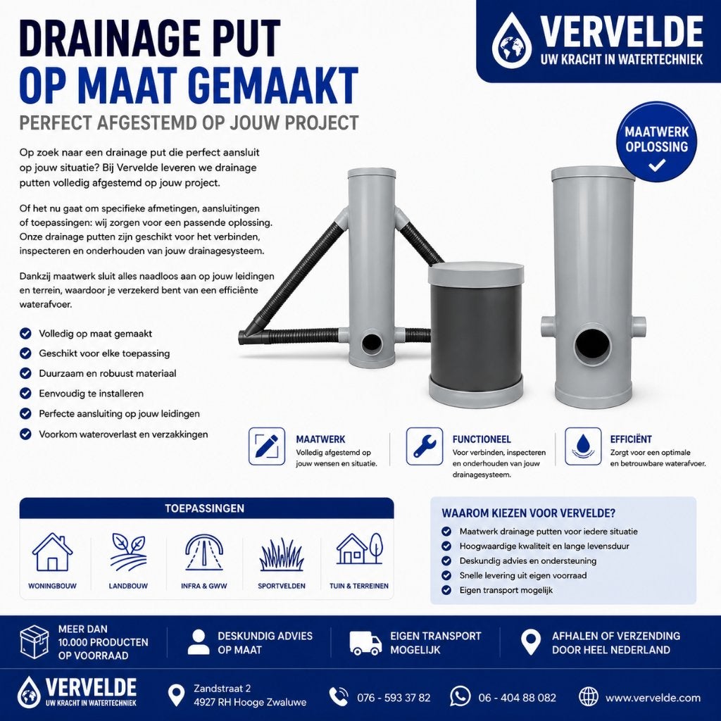 Drainageput op Maat, Vervelde, Pvc, Overige typen, Nieuw