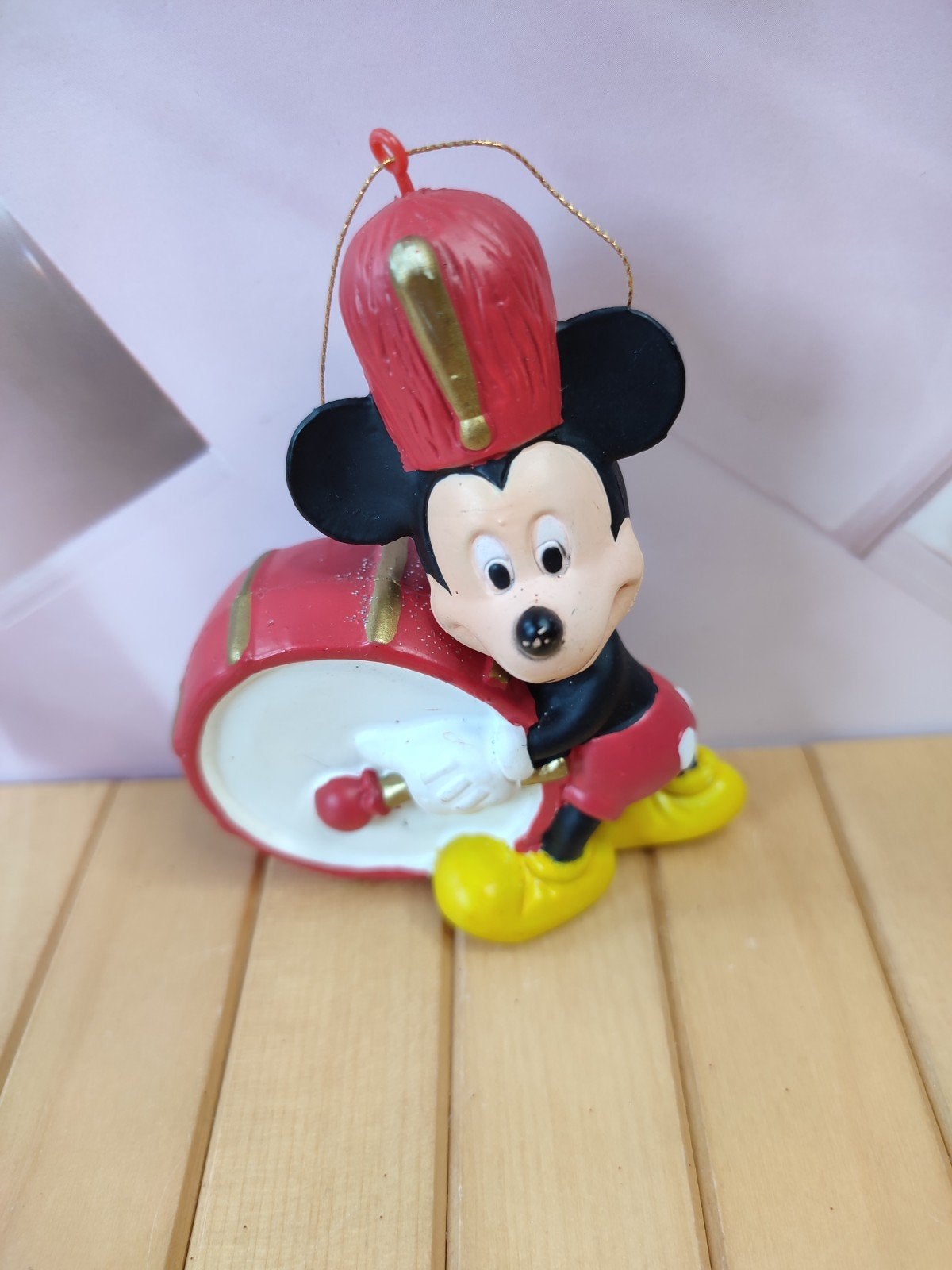 Vintage Mickey Mouse Drum Speler Ornament, Verzamelen, Ophalen of Verzenden, Mickey Mouse, Gebruikt, Beeldje of Figuurtje