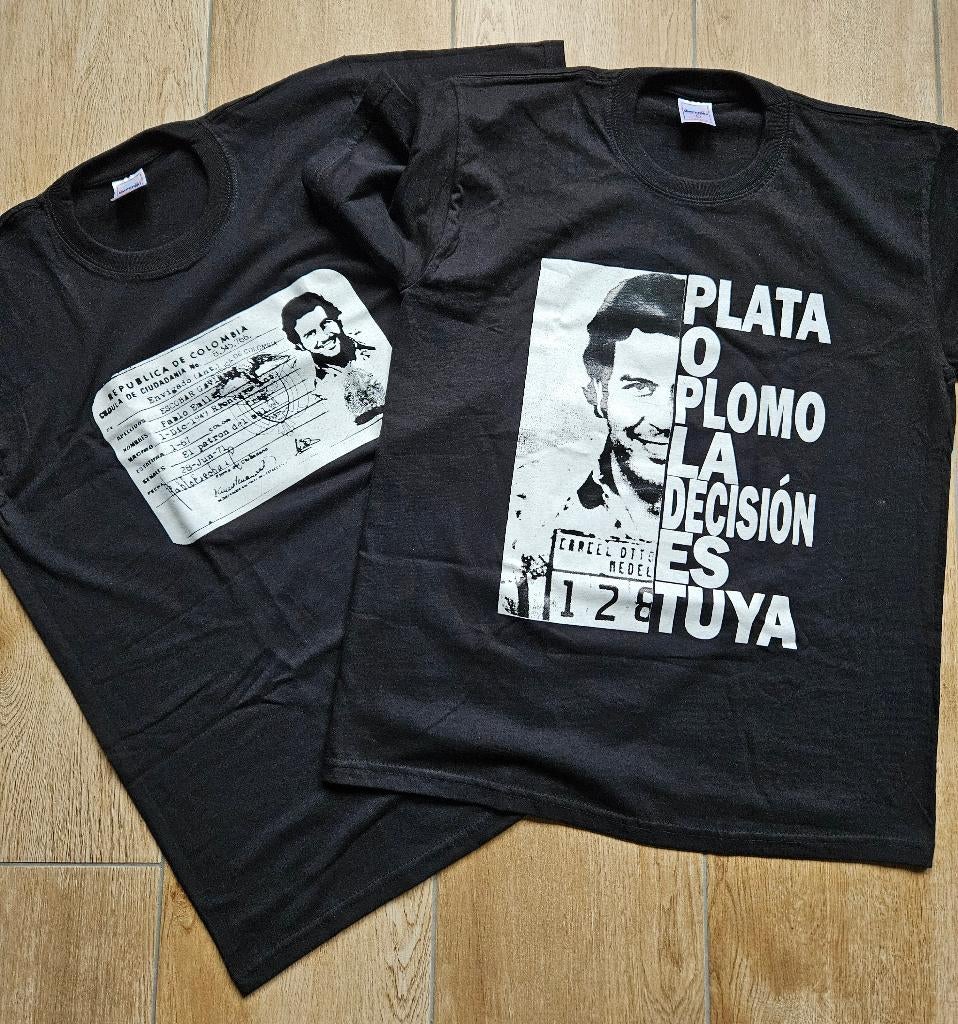 NIEUW 2 x T-shirt uit Colombia Pablo Escobar, Ophalen of Verzenden, Nieuw, Maat 52/54 (L), Zwart