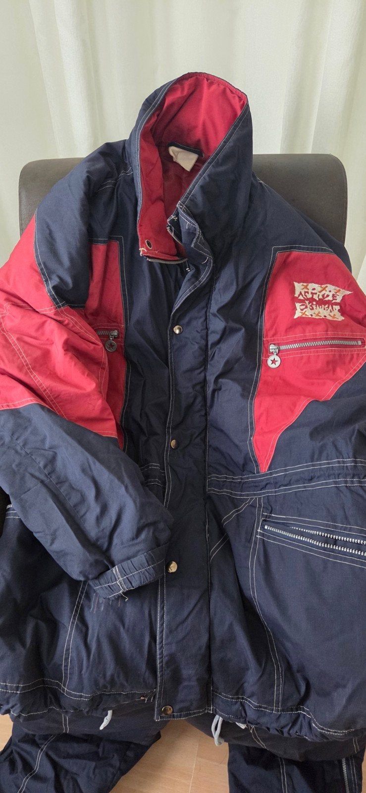 Vintage Skipak - Blauw/Rood, Maat 46/48 (XL) of groter, Ophalen of Verzenden, Onbekend, Gedragen