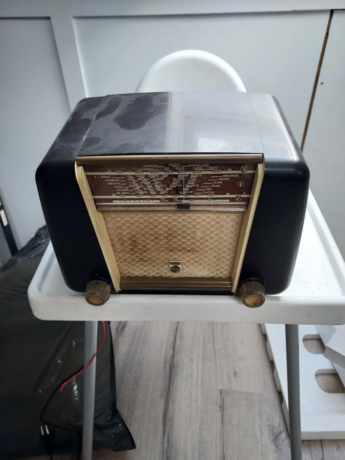Philips BX 300 U Radio uit 1950 - Vintage Buizenradio, Ophalen of Verzenden