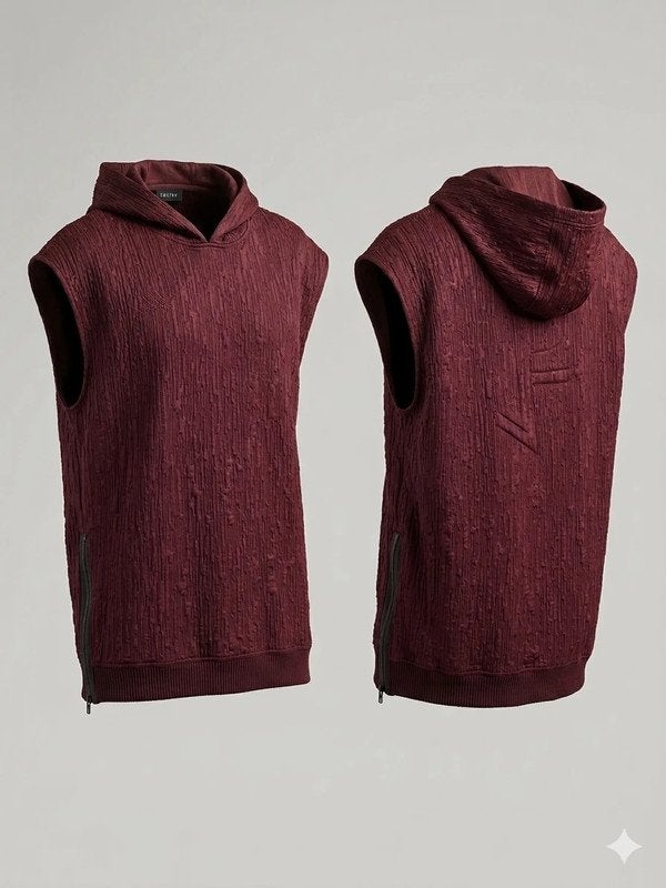 Adidas x Paul Pogba Mouwloze Hoodie - Textured Maroon, Maat 48/50 (M), Ophalen of Verzenden, Adidas, Gedragen