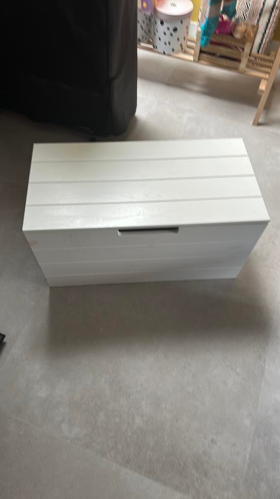 Witte opbergkist van hout, Ophalen, Gebruikt, 50 tot 100 cm, Minder dan 50 cm