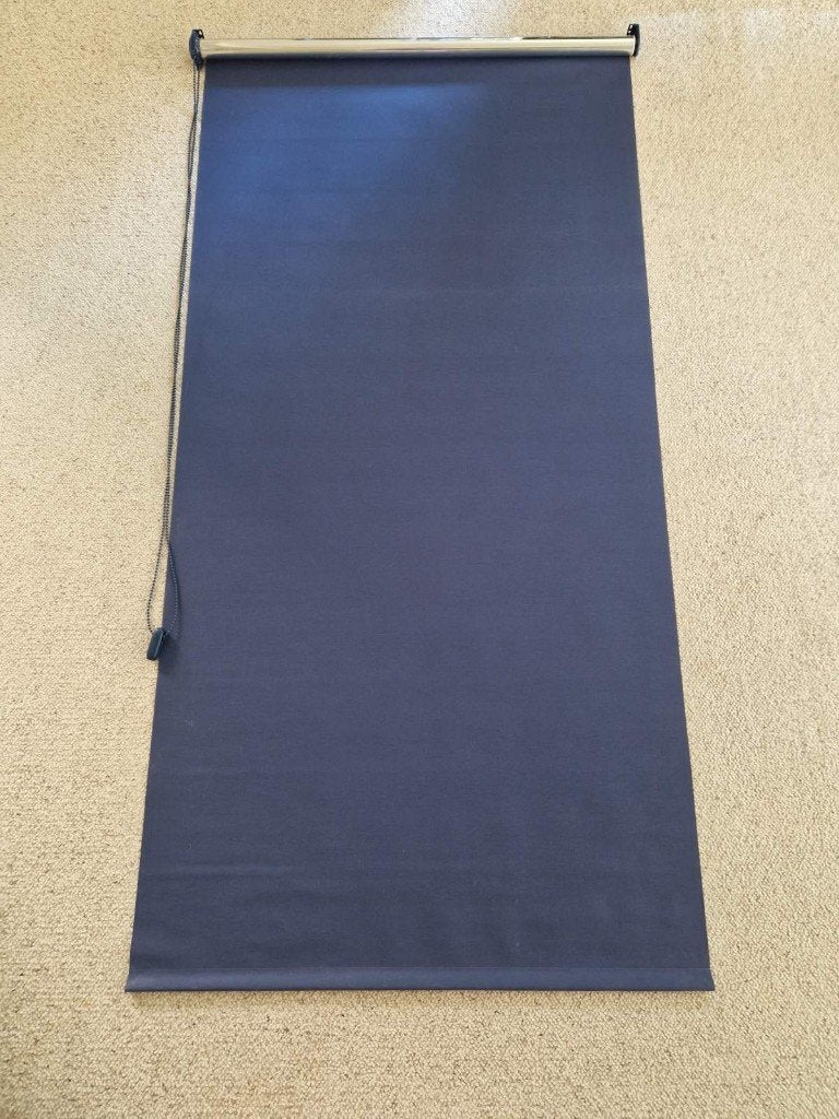 5 donkerblauwe rolgordijnen, Ophalen, Gebruikt, Rolgordijn, Blauw