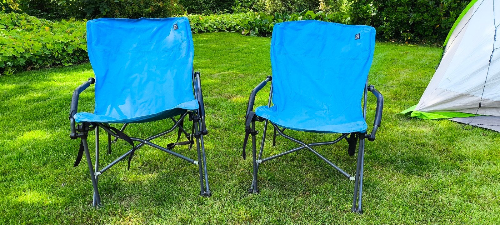 Twee Human Nature opvouwbare campingstoelen - blauw, Ophalen of Verzenden, Gebruikt, Campingstoel