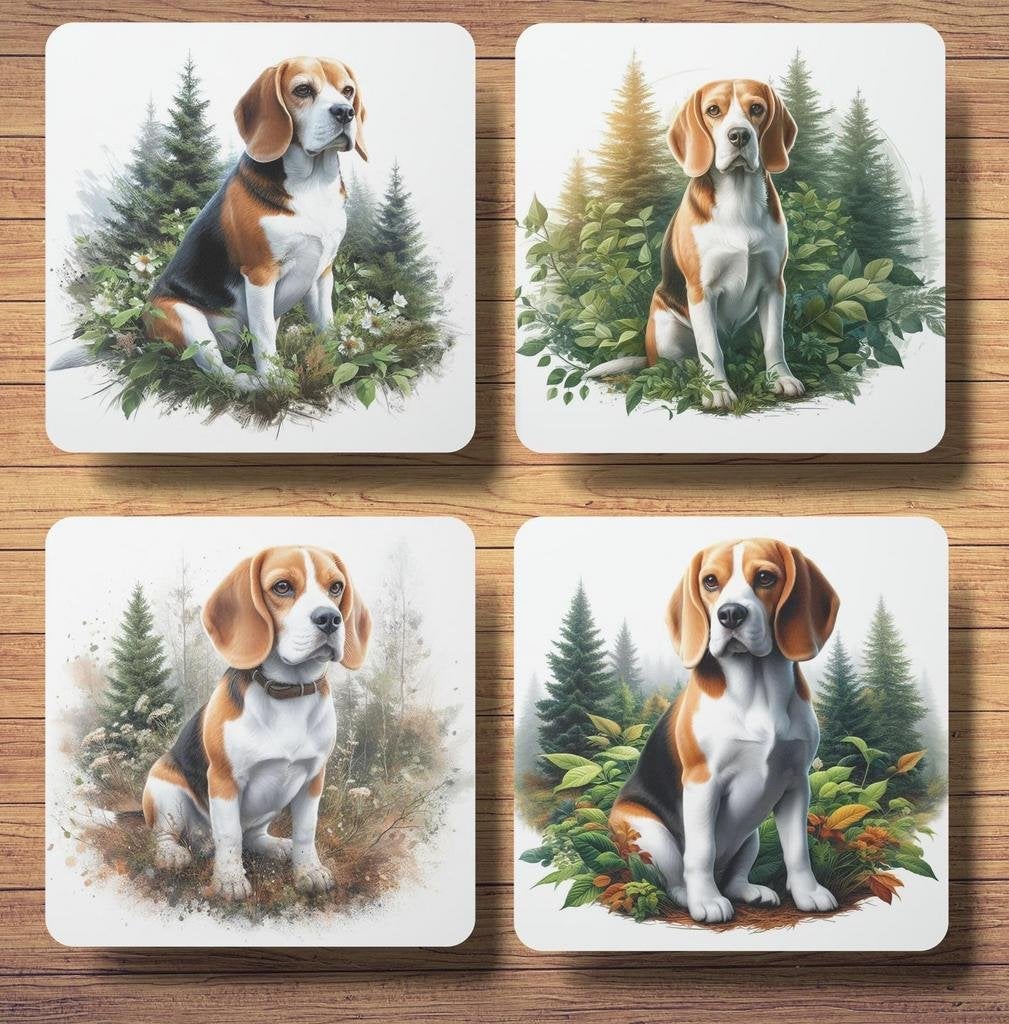 Beagle Bos onderzetters met houder, Ophalen of Verzenden, Nieuw