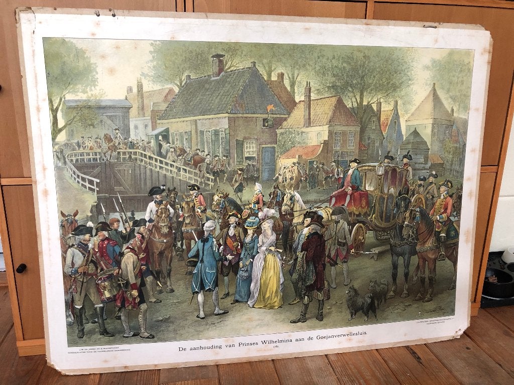 schoolplaat "De aanhouding van Prinses Wilhelmina ...", Ophalen, Geschiedenis