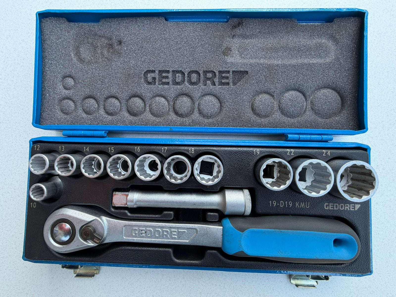 ZGAN Gedore dopsleutelset 1/2” 10-24 mm, Auto diversen, Ophalen of Verzenden, Zo goed als nieuw
