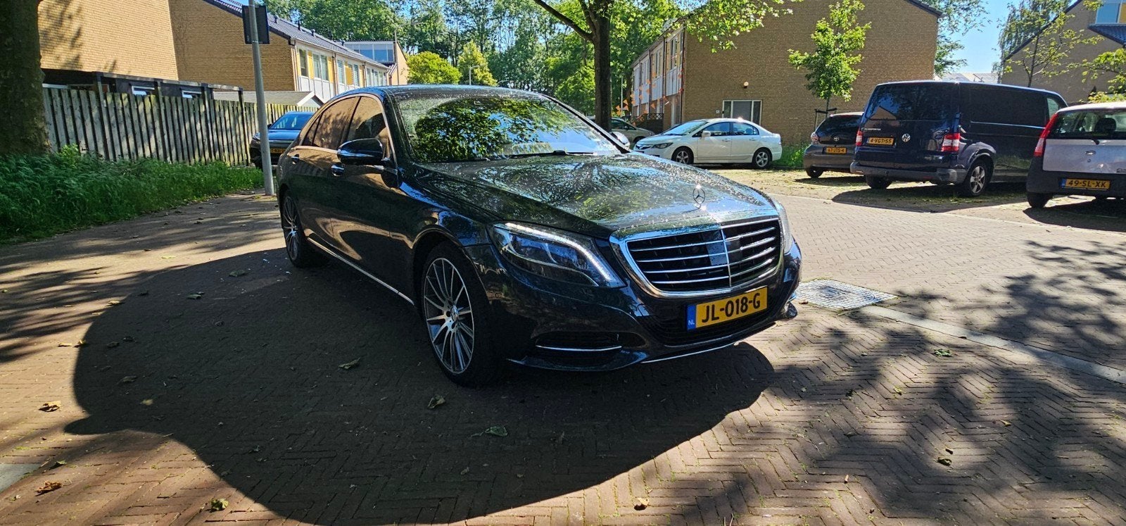 Mercedes-Benz S-Klasse S 400 Hybrid Aut7 Lang 2013 Blauw, Auto's, Mercedes-Benz, Automaat, Achterwielaandrijving, Blauw, 120 €/maand