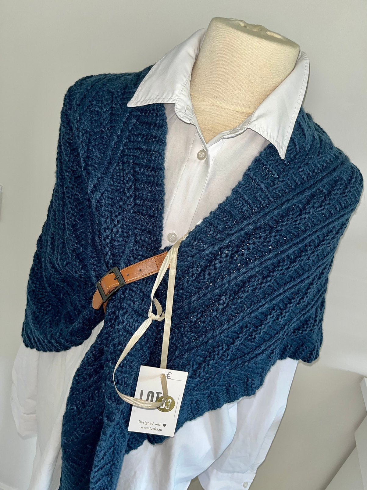 Lot83 Omslagdoek Petrol/Jeansblauw (1maat), Ophalen of Verzenden, Nieuw, Maat 46/48 (XL) of groter, Sjaal