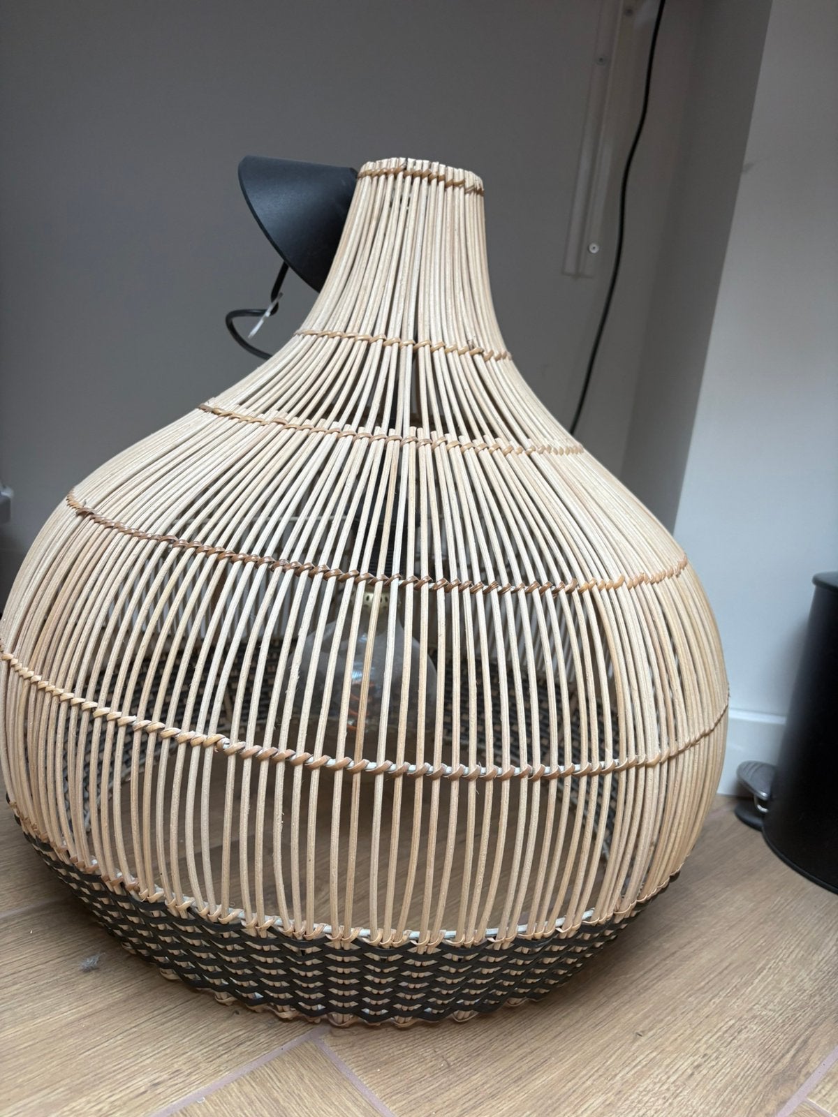 Bamboo hanglamp, Ophalen, Zo goed als nieuw, Rond, Hanglamp