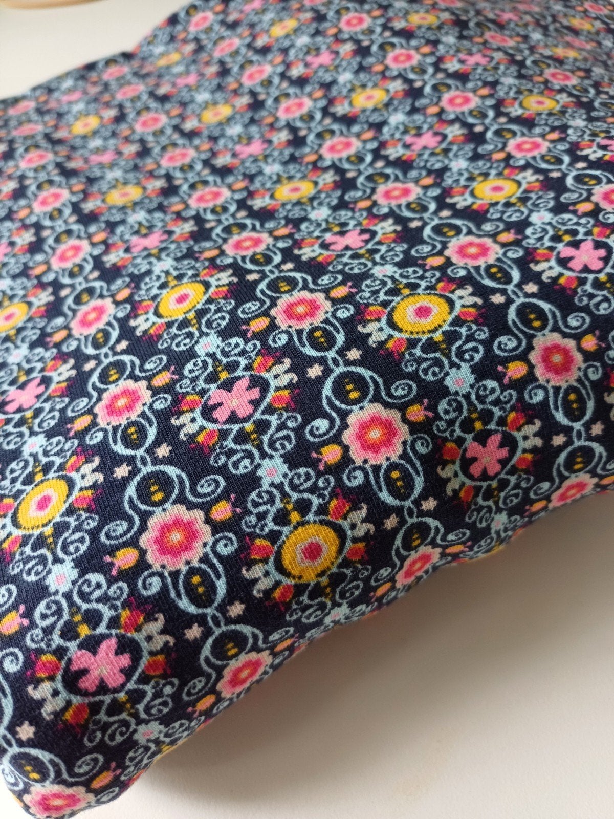 Lap tricot stof stretch Nieuw, Blauw, 120 cm of meer, Nieuw, Ophalen of Verzenden