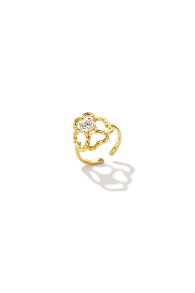 Minimalistische ringen van roestvrij staal met bloemmotief, Nieuw, Ophalen of Verzenden, 17 tot 18, Dame of Heer