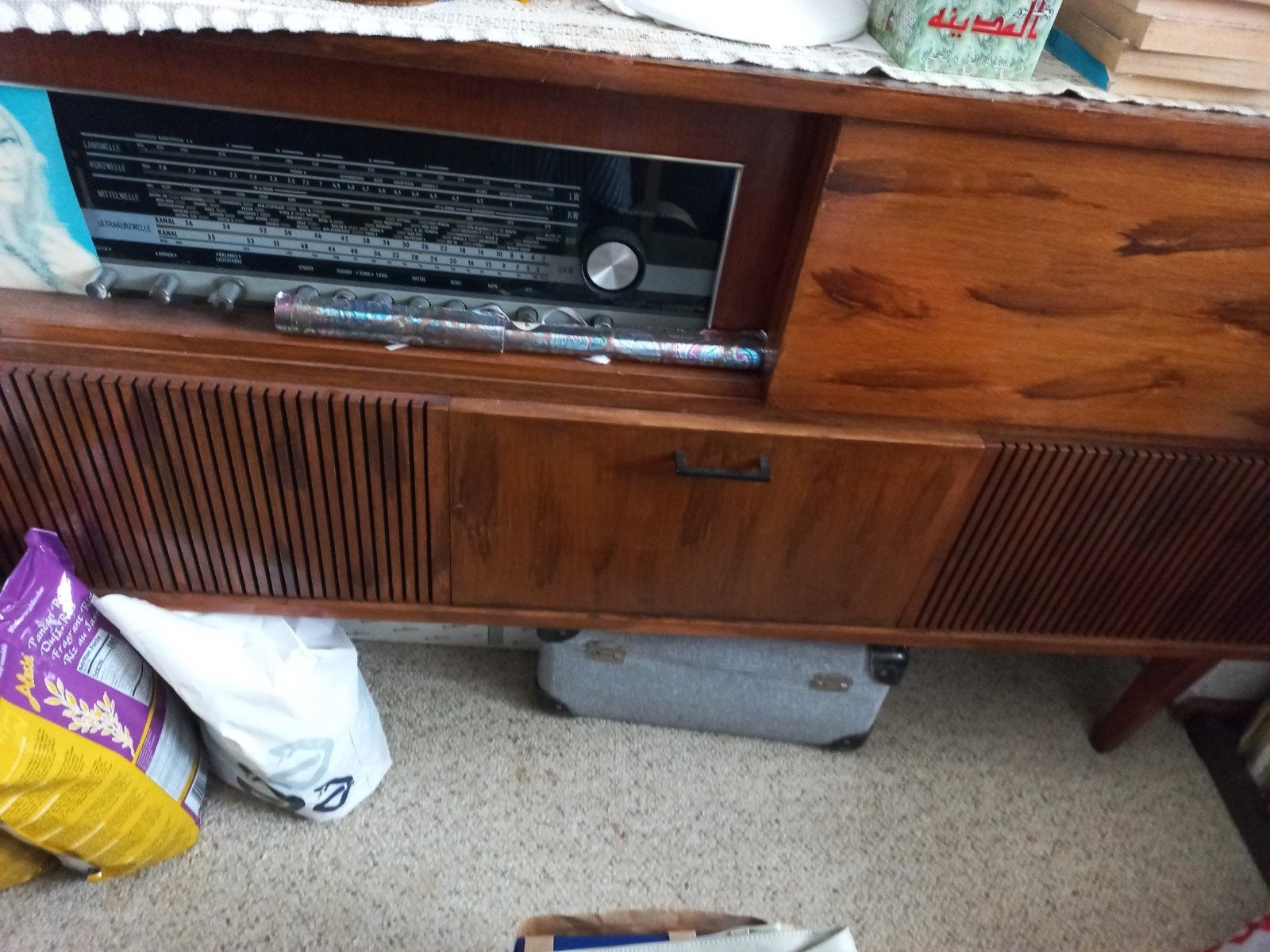 stereo  en platen spelen vintrage 115cm br 70cm h, Ophalen of Verzenden