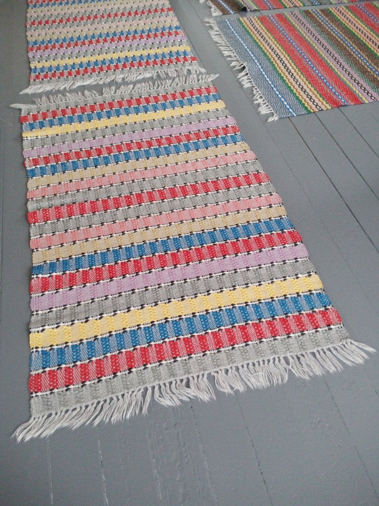 Zweedse kleurrijke vloerlopers/vloermatten - plast-matta's, Huis en Inrichting, Ophalen, 100 tot 150 cm, Geel, 50 tot 100 cm