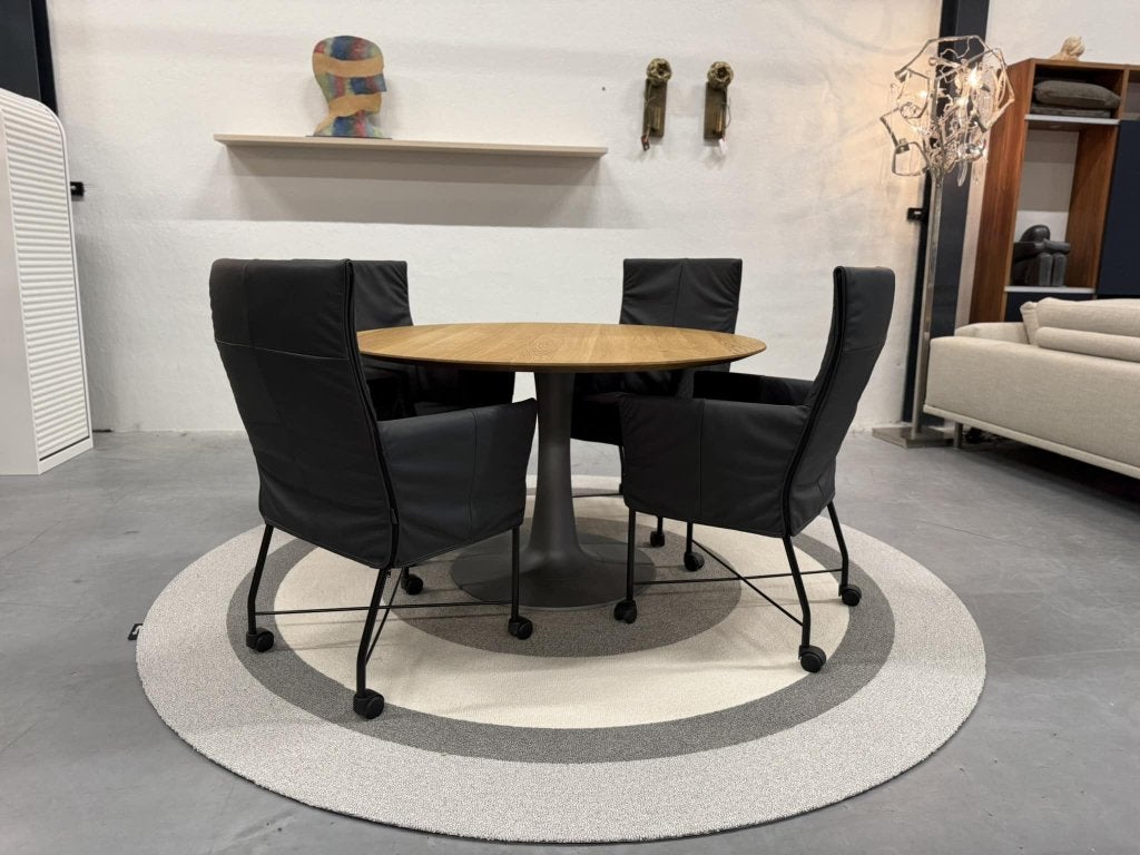4 Nieuw Montis Chaplin eetkamerstoelen zwart leer Stoel, Zwart, Nieuw, Leer, Ophalen of Verzenden