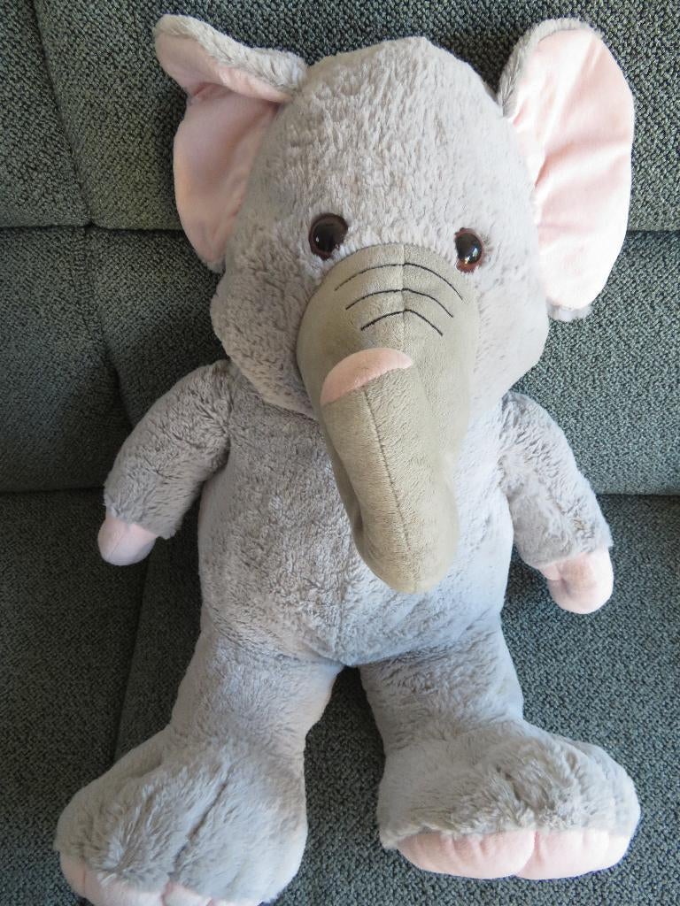 XL Olifant merk Eddy Toys meet ca 68 cm, Grijs, Ophalen of Verzenden, Zo goed als nieuw, Wasbaar