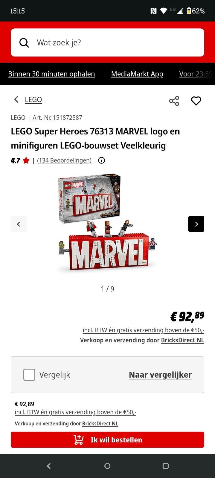Nieuw LEGO Super Heroes 76313 MARVEL logo en minifiguren, Ophalen of Verzenden, Nieuw