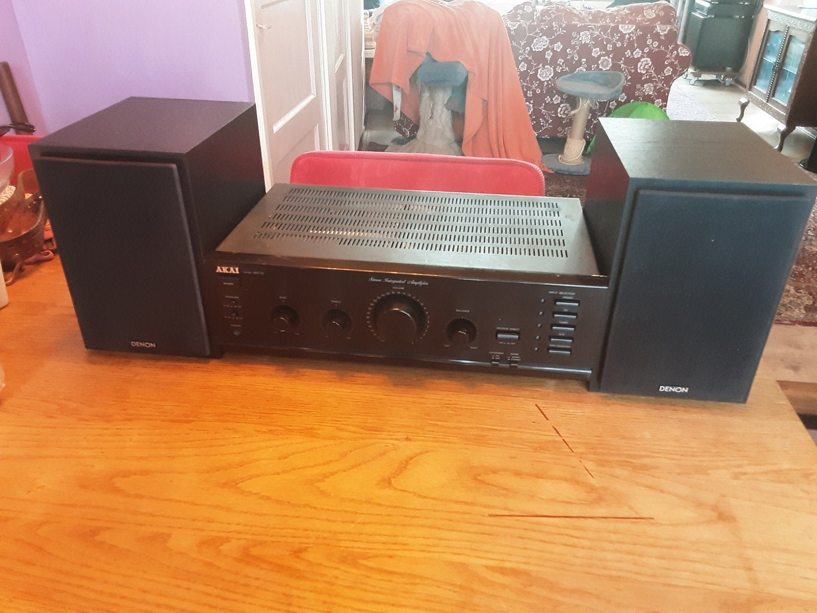 akai am 27 met denon luidsprekers., Ophalen, Minder dan 60 watt, Overige merken