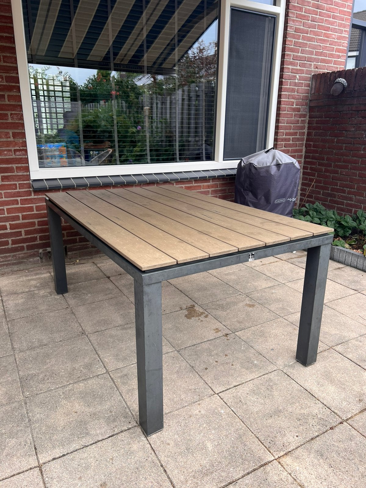 Polywood tuintafel van intratuin, Ophalen, Gebruikt, Rechthoekig, Aluminium