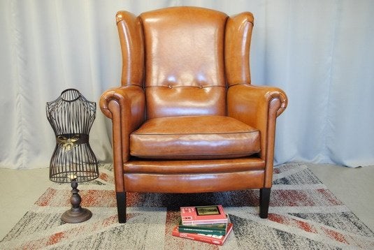 schapenleren fauteuil, Ophalen, Nieuw, 75 tot 100 cm, Leer