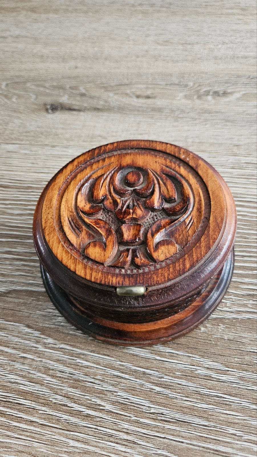 Uniek Turks sieraden opbergdoosje - Handgesneden hout, Ophalen of Verzenden, Gebruikt