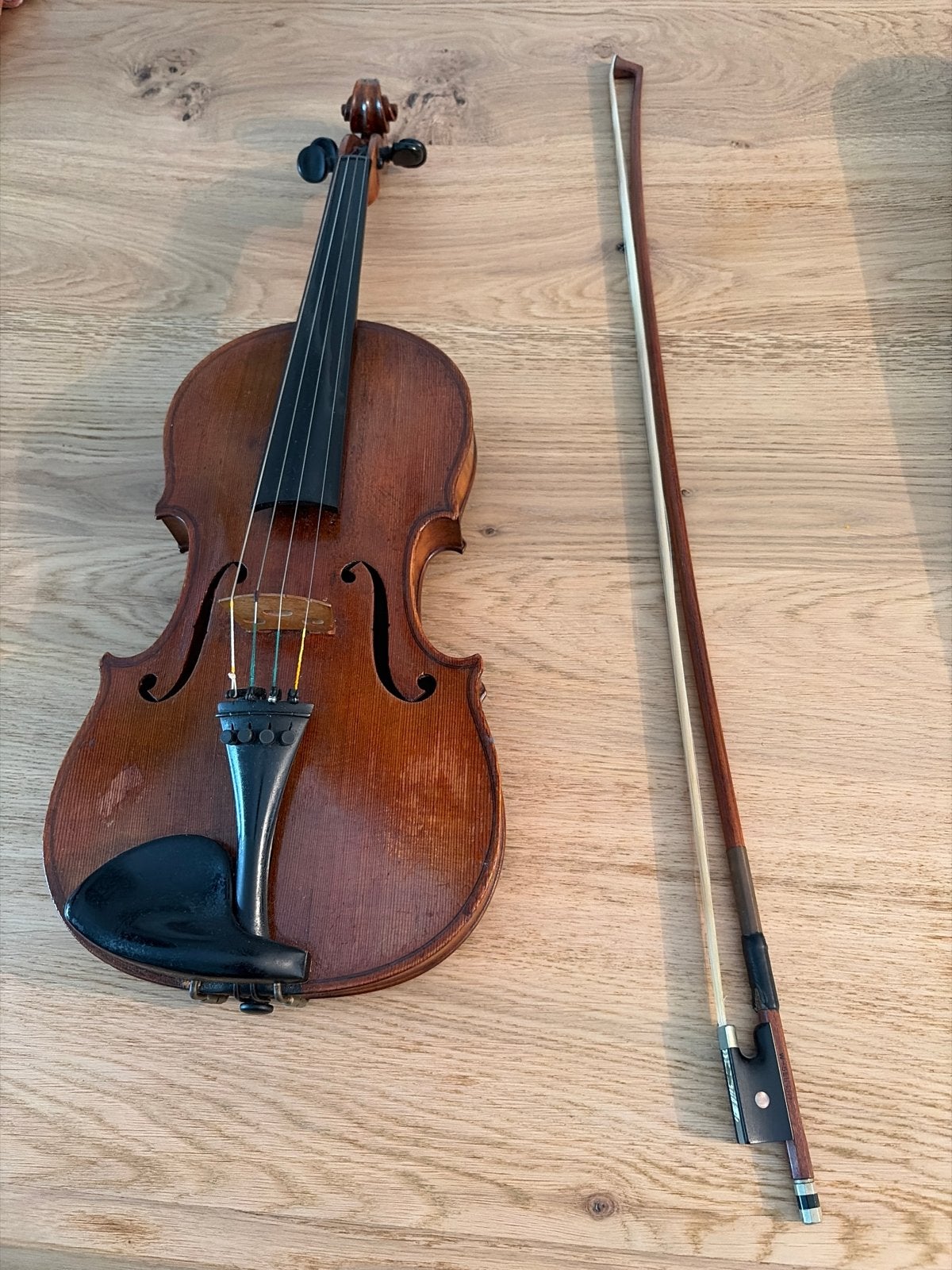 Duitse viool (ca. 1930) met Seifert strijkstok (ca. 1970), Ophalen, Gebruikt, 4/4-viool, Viool