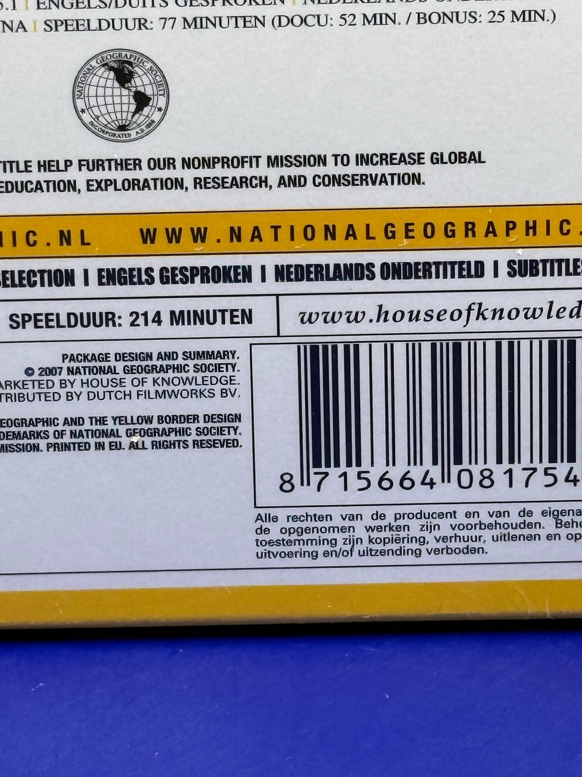 002. National Geographic 3DVD: Pinguïns, Dolfijnen, IJsbeer, Engels, Verzenden, Alle leeftijden, Nederlands