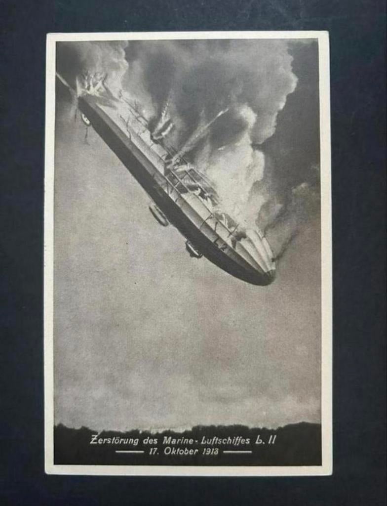 WWII Ansichtkaart Ongeval Zeppelin, 1938, Ophalen of Verzenden, Duitsland, Foto of Poster