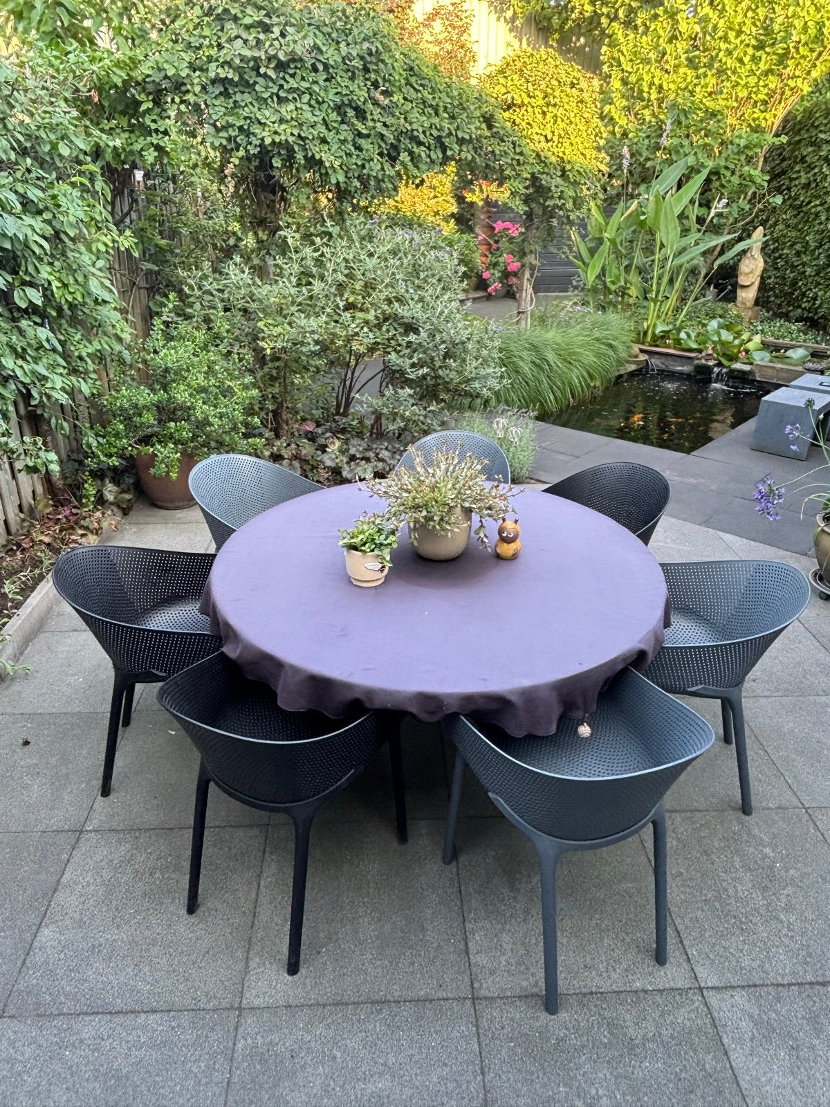 7x Tuinstoelen Zwart/Grijs Kunststof, Tuin en Terras, Ophalen, Gebruikt, Kunststof